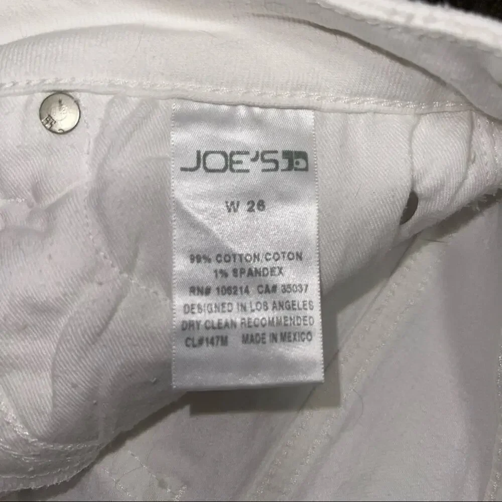Joe’s Jeans Joy White Frayed Step Hem Denim Mini Skirt 26